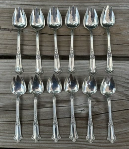 1912 Albemarle Gorham Sterling Silver Set of 12 Forks 3 Prong Dessert Flatware - Picture 1 of 13
