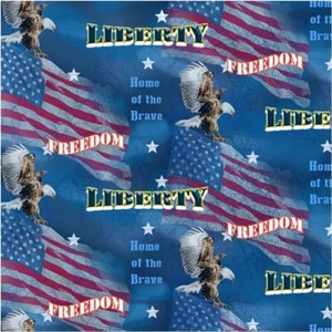Sykel Enterprises Home of the Brave Flags Allover Cotton Fabric by the Yard - Picture 1 of 1