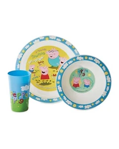 Peppa Pig 3 Piece Plastic Tableware/Breakfast set mealtime fun for little hands - Picture 1 of 2