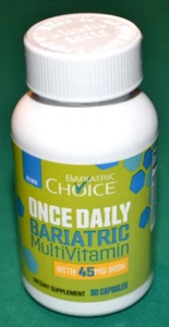 Bariatric Choice Once Daily Bariatric Multivitamin 45 MG of Iron- 90 Capsules - Picture 1 of 5
