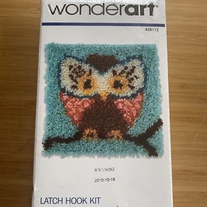 NEW Latch Hook Rug Kit DIY Craft WonderArt Owl Hoot yarn Sealed handmade boho - Picture 1 of 5