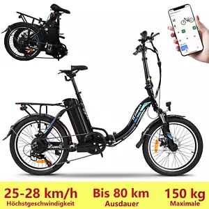 E Bike 20 Zoll 350W Klapprad Elektrofahrrad Shimano 7G E-Fahrrad Citybike Pedele - Bild 1 von 13