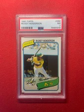 1980 Topps Set-Break #482 Rickey Henderson PSA 7 NM