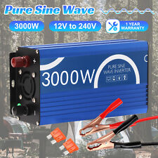 3000W True Peak Pure Sine Wave Power Inverter 12V to 240V Car DC to AC Converter