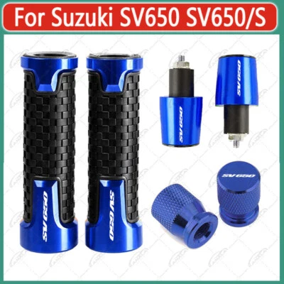 CNC Handlebar Grip Handle Bar End Cap Tire Valve For Suzuki SV650 SV650/S - Image 1 of 4