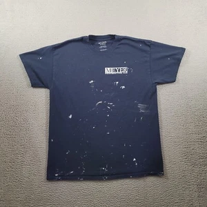 Meyer Contracting LLC Shirt Mens Large Blue Paint Splatter Grunge Workwear Tee - Picture 1 of 10