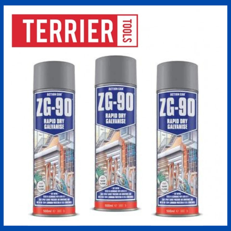Action Can ZG-90 Cold Zinc Galvanising Spray Paint 500ml - Image 1 of 1