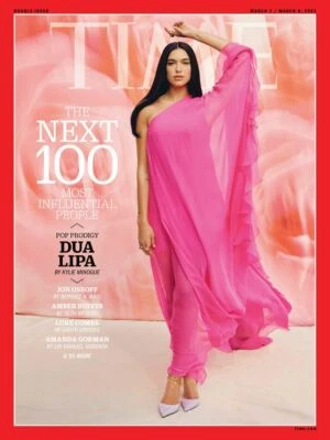 Time Magazine March 1 2021, Next 100 Most Influential, Dua Lipa By Kylie Minogue - Image 1 of 4