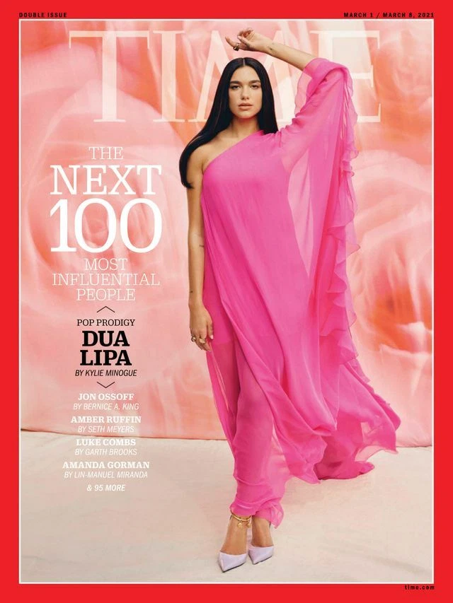 Time Magazine March 1 2021, Next 100 Most Influential, Dua Lipa By Kylie Minogue - Image 1 of 4