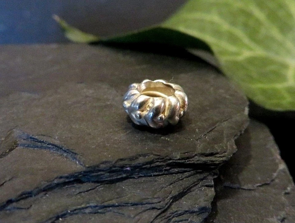 Original Pandora 925 Silber Ale Anhänger Charm Abstrakt Reifen Hubbel Rillen Top - Bild 1 von 1
