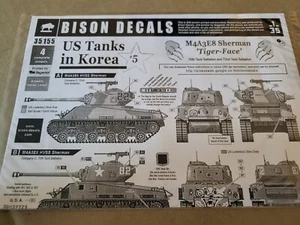 BISON DECALS 1/35 US TANKS IN KOREA #5 M4A3E8 SHERMAN TIGER-FACE 35155 - Picture 1 of 5