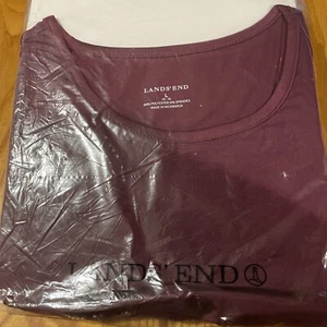 Lands End women Thermoskn Long Sleeves 14-16 / Large EGG PLANT nylon spandex - Picture 1 of 5