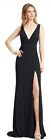 Mac Duggal Sleeveless V Neck Jersey Gown Nwt Size 2 Midnight Blue (12336)