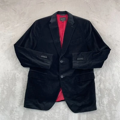 BANANA REPUBLIC Velvet Blazer Sports Coat Men 44R Black Tailored Slim Fit NWOT - Image 1 of 4