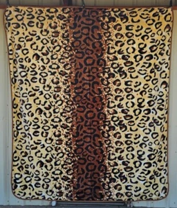 LEOPARD PRINT SKIN ANIMAL CAT QUEEN SIZE BLANKET - Picture 1 of 2