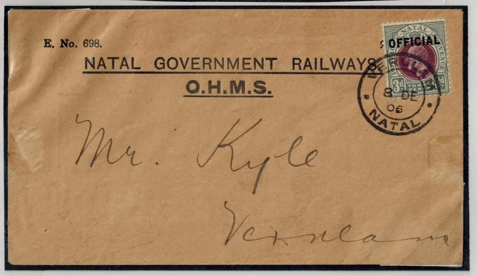 Oficiales Natal 3d SG 04 Usado En Cubierta 8 DEC 1906 ¡EXTREMADAMENTE RARO! Foto 1 de 1