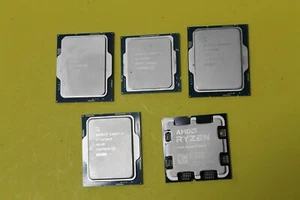 LOT OF 5 DEFECTIVE AMD Ryzen and Intel Core Processors CPUs AS-IS - Picture 1 of 11