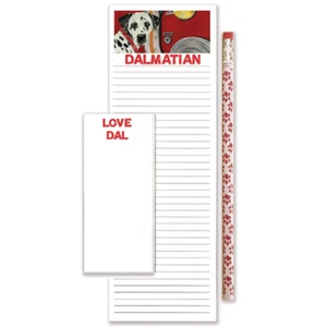 Dalmatian To Do List Magnetic Shopping Pad Notepad & Pencil Gift Set - Picture 1 of 1