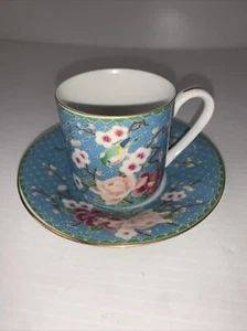 Takahashi San Francisco Cloisonne Vase 1981 Tea Set Bird Cherry Blossoms - Picture 1 of 6