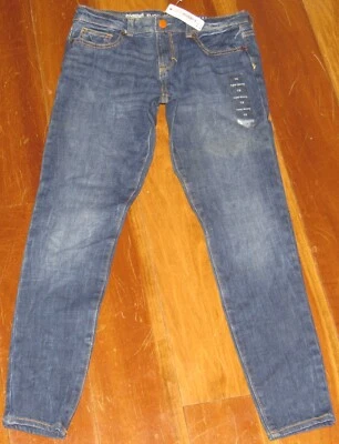 Pantalones de mezclilla Gymboree para niñas súper ajustados desteñidos azules talla 12 precio de venta sugerido por el fabricante $40 5 bolsillos NUEVO Foto 1 de 3