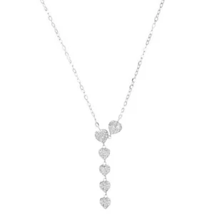 Necklace With Hearts Resin and White Zirconia 18k - Picture 1 of 2