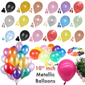 10-50 GLOBOS METÁLICOS Helio Perla Látex Globos 10" Boda/Cumpleaños Fiesta Reino Unido - Imagen 1 de 54
