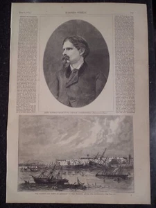 Puerto y ciudad de Zanzíbar Tanzania después del huracán Harper's Weekly 1872 original - Imagen 1 de 1
