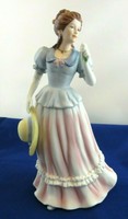 Antique Royal Dresden Germany Meissen Porcelain Lady With Hat Figurine Statue 8"