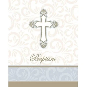 Divinity Cross Silver Gold Religious Christian Party Invitations - Baptism - Picture 1 of 1