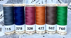 6 NEW Different colors GUTERMANN 100% polyester thread 110 yard Spools - Picture 1 of 4