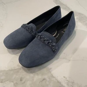 Geox Annytah Ballerina Premium Suede Slip on Shoe Blue New w/o Box Womens Size 9 - Picture 1 of 6