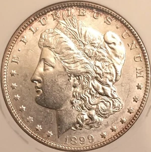 1899 P Morgan Silver Dollar ANACS AU 53 VAM 6 Mintage 330,000 - Picture 1 of 4