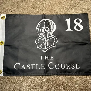 THE CASTLE COURSE PIN FLAG W GROMMETS PGA TOUR TIGER WOODS AUTOGRAPHS - Picture 1 of 2