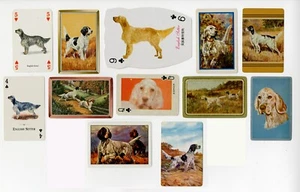 ENGLISH SETTER COLLECTION OF SINGLE VINTAGE DOG PLAYING CARDS - Picture 1 of 1