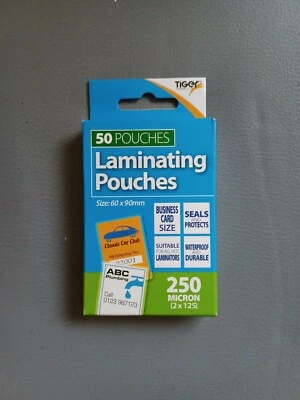 TIGER 50 Laminierfolien - Ausweis Visitenkartengröße - 60 x 90 mm - 250 Mikron - versiegeln und schützen