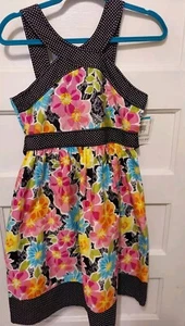 Nwts Bonnie Jean Girl's Size 16 1/2 Multicolored Floral Sleeveless Dress - Picture 1 of 7