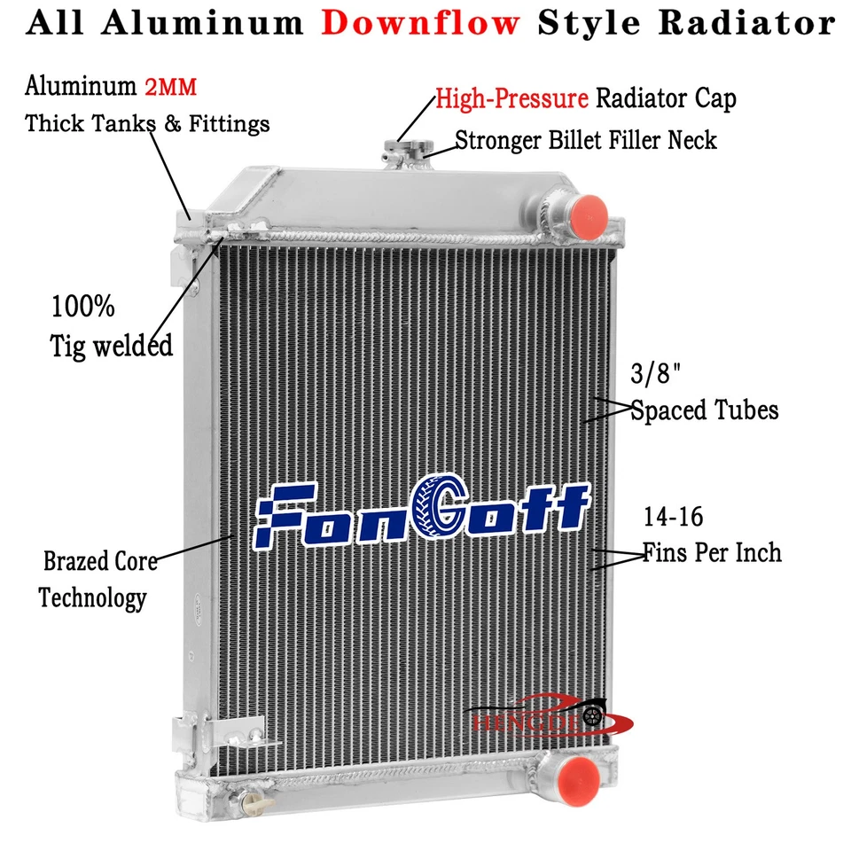 3-Row Aluminum Radiator For 1950-1961 1960 Jaguar MK7 MK8 MK9 3.8L 3.4L - Image 1 of 4