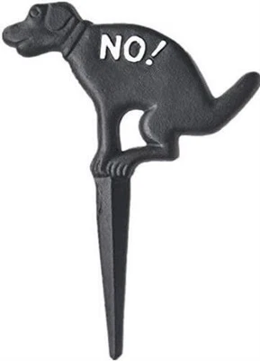 Letrero de estaca de espiga de metal sin incrustaciones de hierro fundido adorno de jardín señal de advertencia de colección Foto 1 de 4