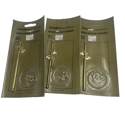 Frank's Miniatura Casa de Muñecas Mini Casa Serie Llave 013 Nuevo en Paquete Barra de Cortina Lote de 3 Foto 1 de 4