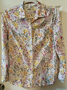 Old Navy The Classic Shirt Floral Print Button Down Shirt Size Small - Picture 1 of 11