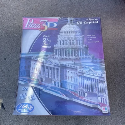 Puzz 3D US Capitol Puzzle 764 Foam Backed Pieces Hasbro Wrebbit Puzz3D -  SEALED - Image 1 of 3