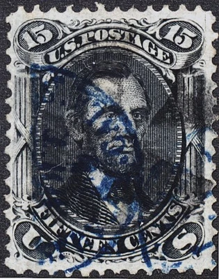 U.S. Classic #98 F/VF  15 cent "F" grill with a blk fancy & a Blue CDS CV $220 - Image 1 of 2