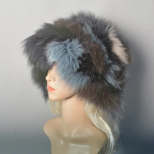 Snow Party Cap Beanies Caps Women Genuine Furry Warm Real Fox Farm Fur Hats - Picture 1 of 32