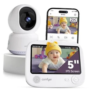 4 Split-Screen Smart Baby Monitor with 2K Camera and Audio, Hybrid 2.4G Wi-Fi - Picture 1 of 7