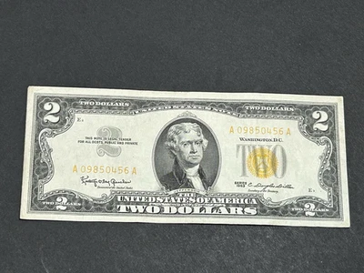 1963 $2 Yellow Seal Note US Bill LOW Shipping!!! - Image 1 of 2
