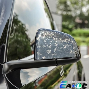 Fit 2017-2023 Tesla Model Y Side Mirror Cover 3K Dry Carbon Black - Picture 1 of 7
