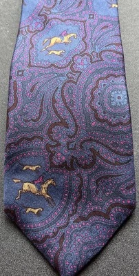 De colección Adolfo Corbata Caballo Ecuestre Perro Perro Multicolor Foto 1 de 4