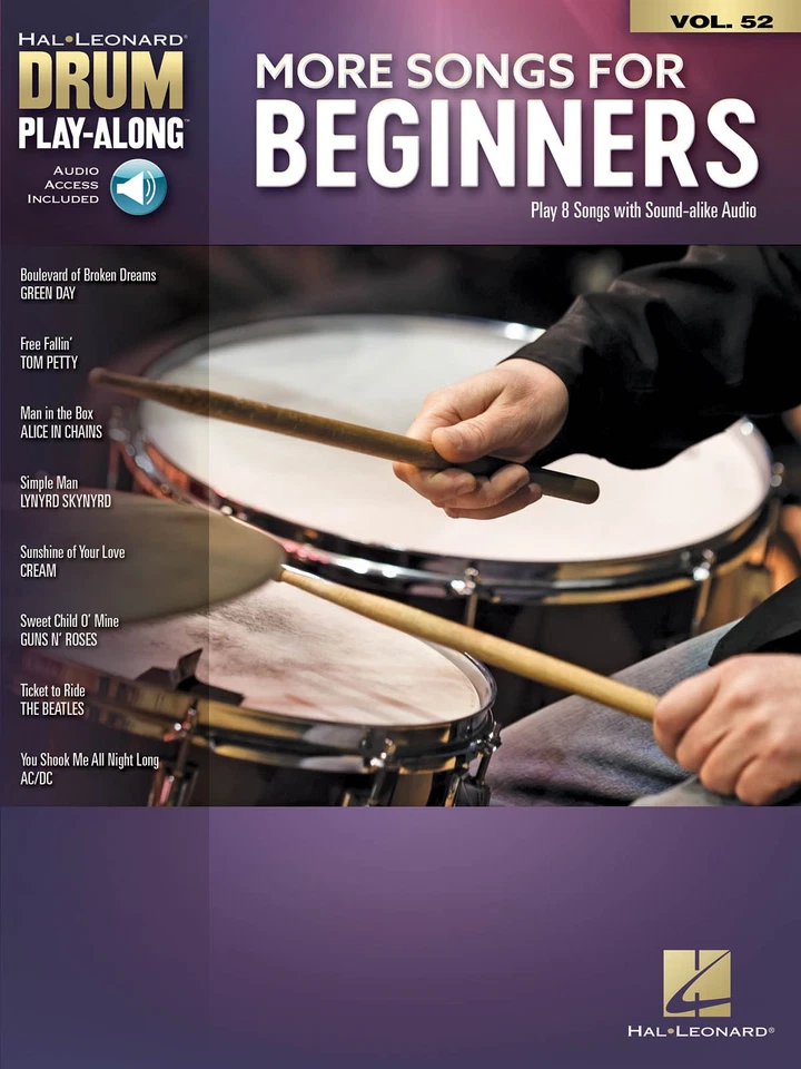 More Songs for Beginners Drum Play-Along Vol 52 Sheet Music Book Online Audio - Image 1 of 1