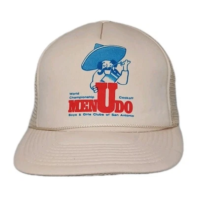 De colección 1980 Menudo Campeonato Mundial Cook Off Trucker Snapback San Antonio Foto 1 de 4