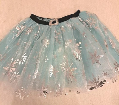 Niñas Falda Frozen Halloween Vestir Capas Brillantes Con Copos de Nieve Plateados Talla Única Foto 1 de 4